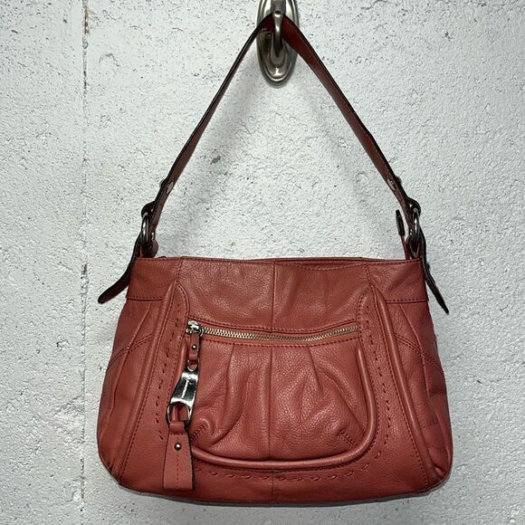 B. Makowsky Brick Red Shoulder Bag - Picture 1 of 9